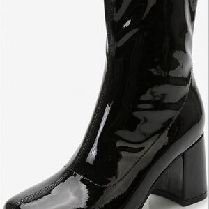 Heiyom Women's Go Go Boots Mid Calf Block Heel Zipper Boots Costumes